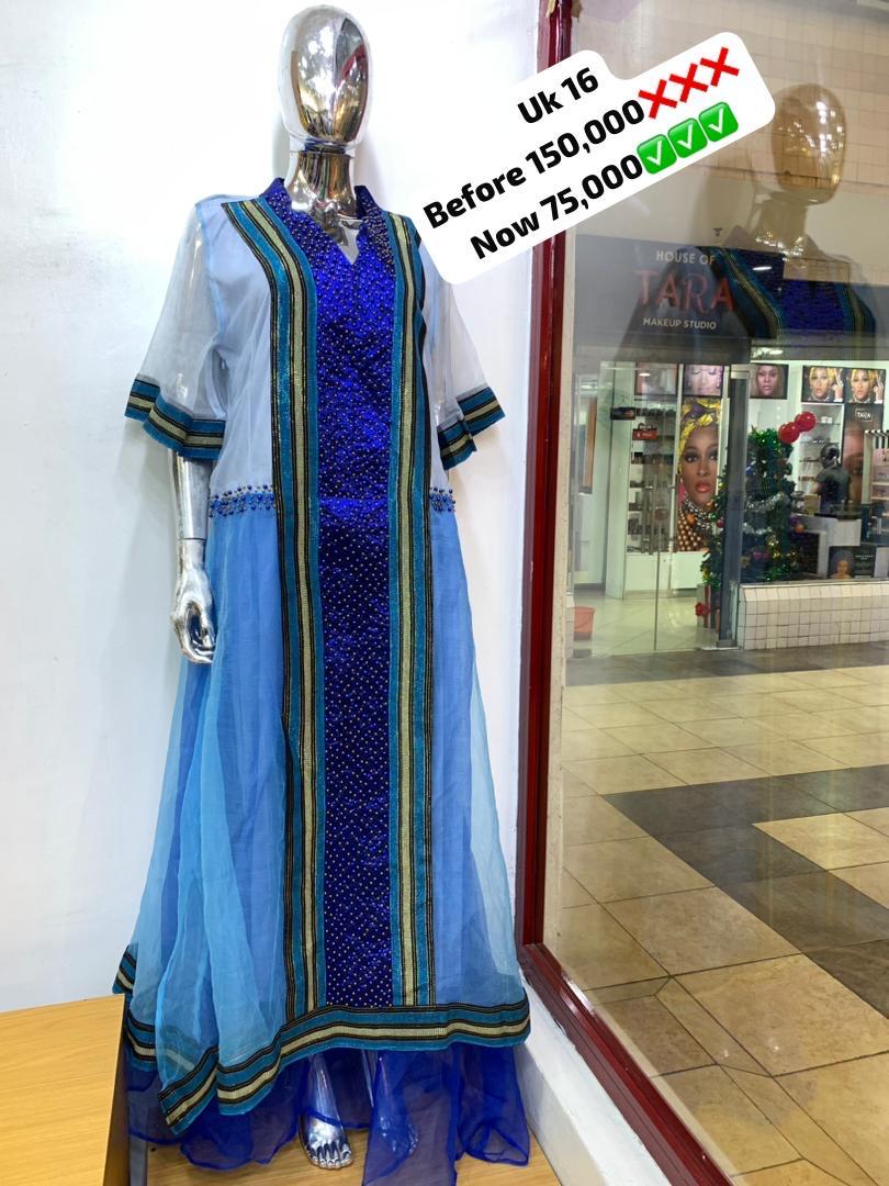 2Layers organza kaftan gown with beads